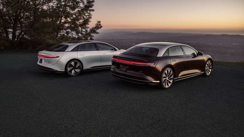 Lucid Air parked overlook