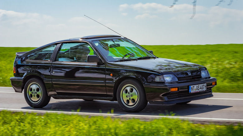 Honda CRX on the road