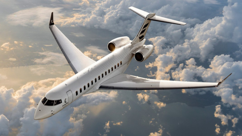 Bombardier Global 7500 in the clouds