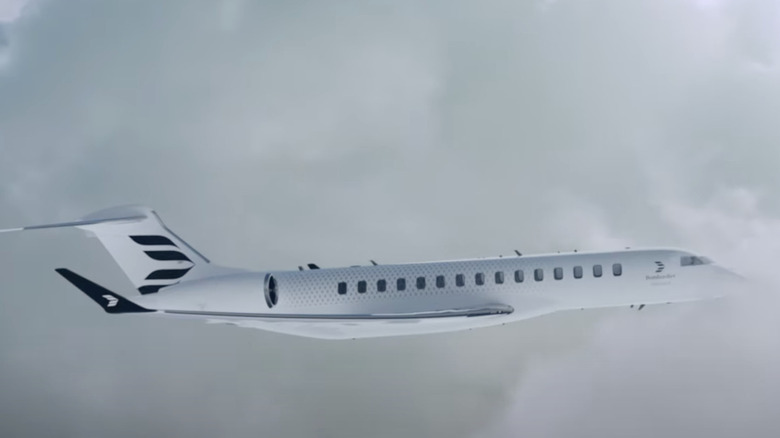 Bombardier Global 8000 soaring in the sky