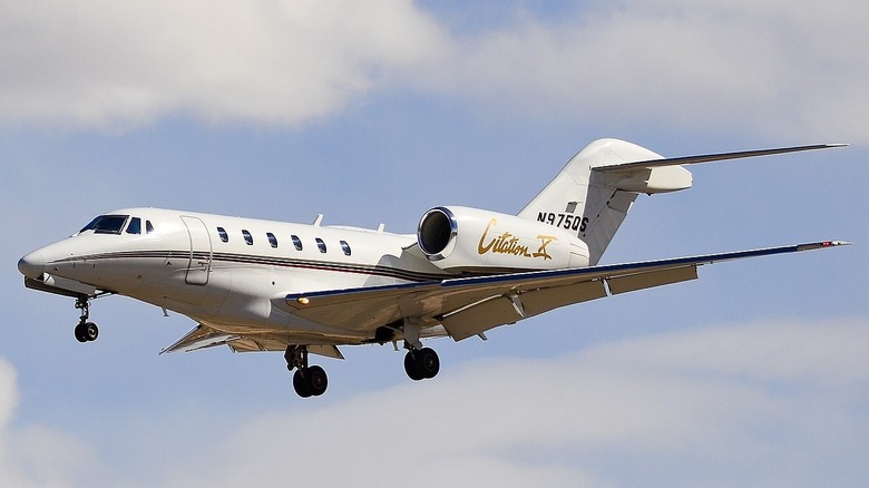 Cessna Citation X+ in the air