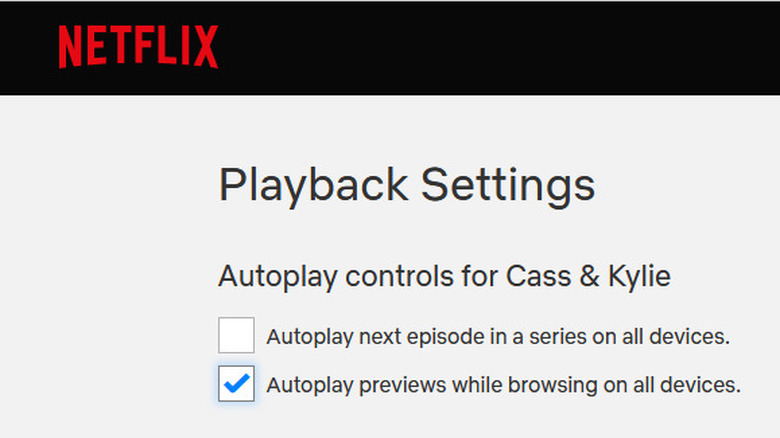 Netflix playback settings