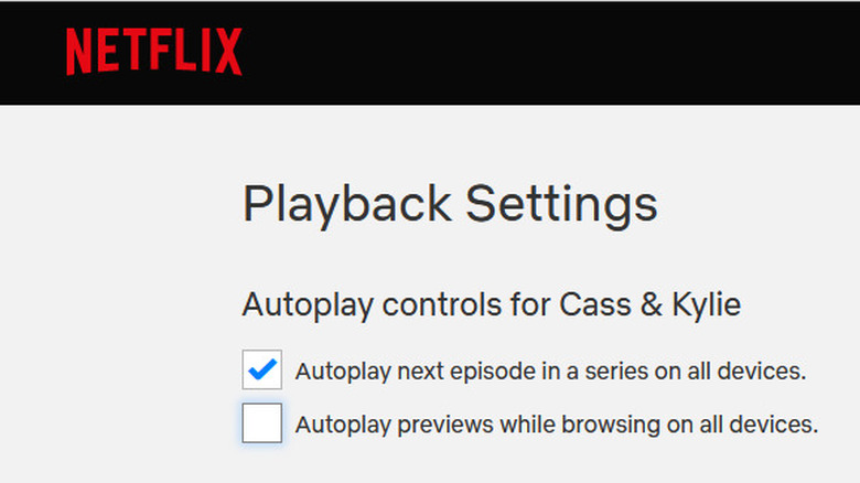 Netflix playback settings