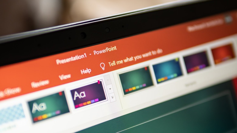 PowerPoint showing new slide templates