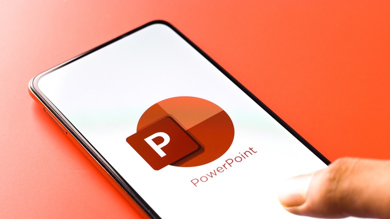 PowerPoint app on a mobile phone