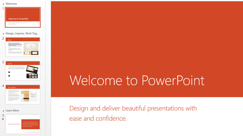 PowerPoint software showing slide navigation panel