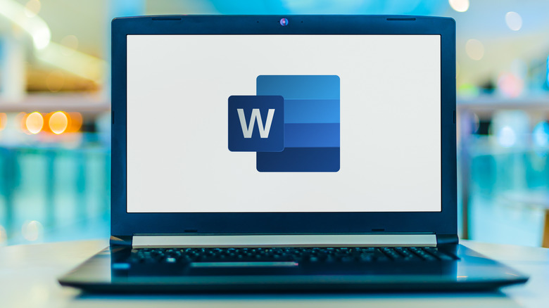 Microsoft Word on laptop screen