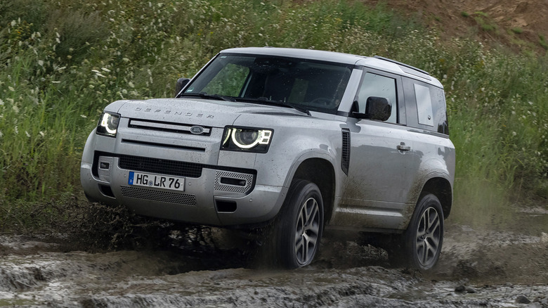 Land Rover Defender in the mud