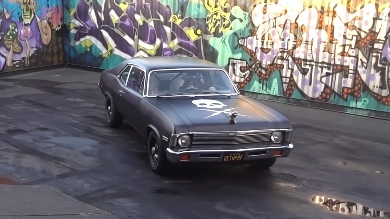 Death Proof Chevy Nova in the Hoonigan yard