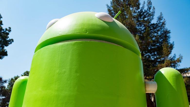 Android icon statue closeup