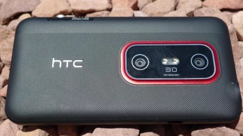 HTC Evo 3D on rocks.