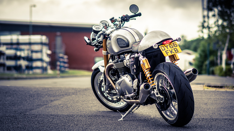 A Triumph Thruxton Cafe Racer