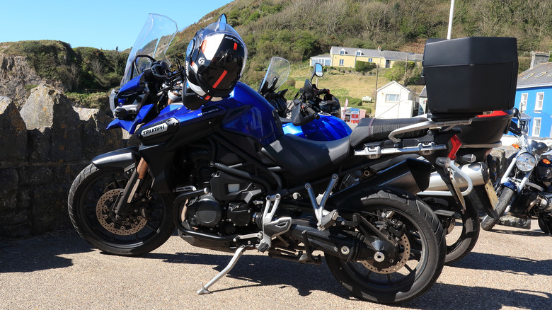 A Triumph Tiger Explorer in Public