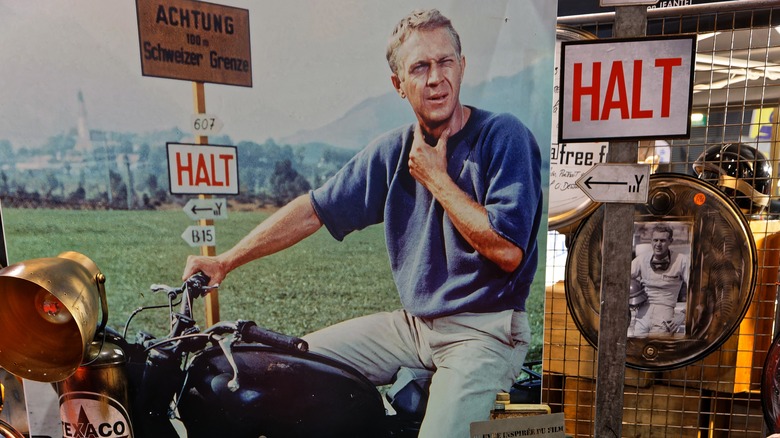 Steve McQueen on a Triumph TR6