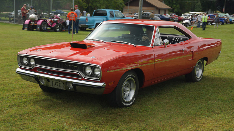 A red 1970 Plymouth Road Runner Hemi