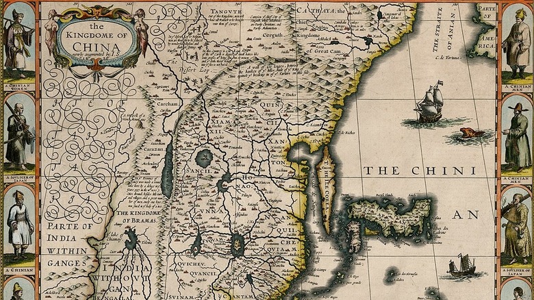 17th century map of China