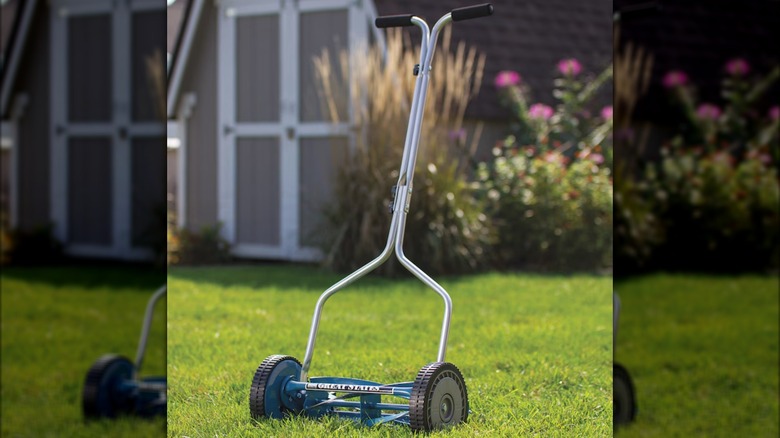 Great States reel mower on a lawn