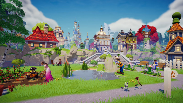 Disney characters working together in the Valley