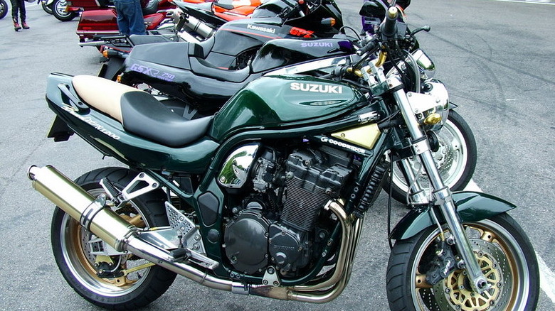 A parked Suzuki Bandit 1200