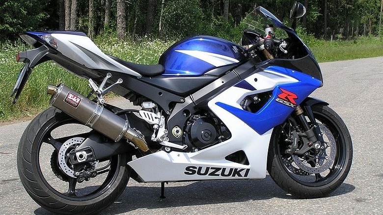 A parked Suzuki GSX-R1000 K5