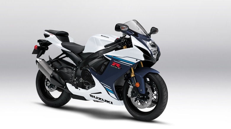 A Suzuki GSX-R750 on display