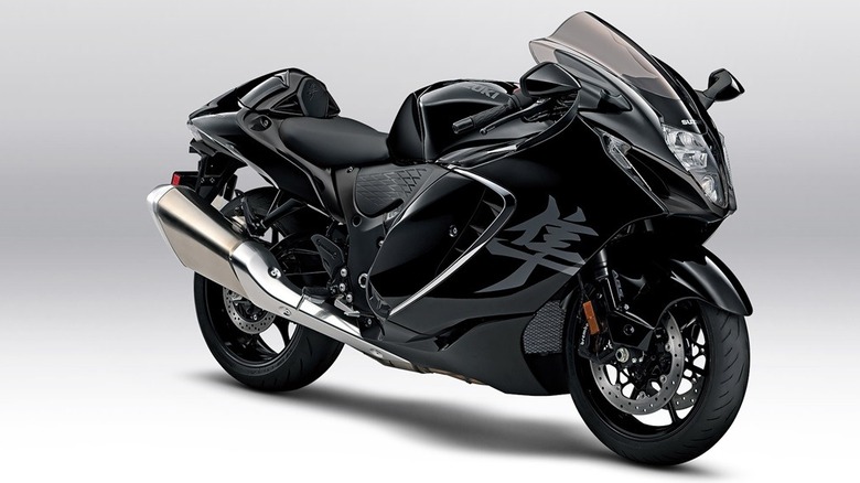 A Suzuki GSX1300R Hayabusa on display