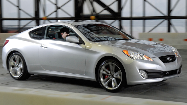Hyundai Genesis Coupe driving fast