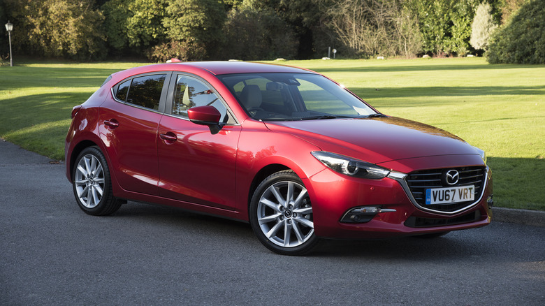 Mazda 3 with British licence plate