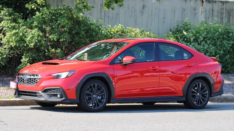Subaru WRX parked on the road