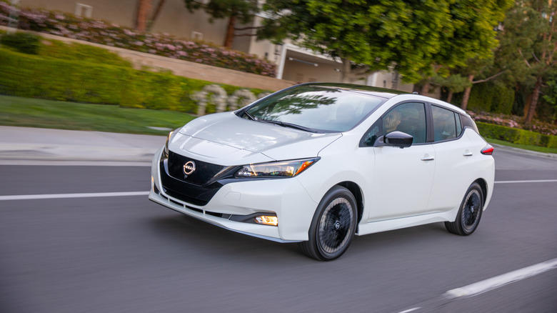 Nissan Leaf on the road