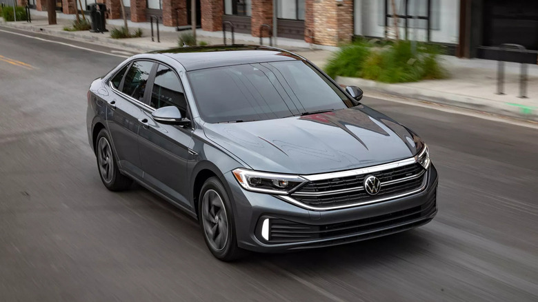 VW Jetta on the road