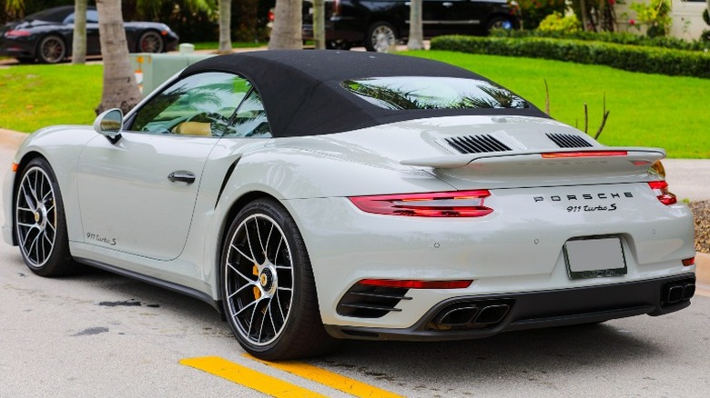 White Porsche 911 Turbo S Convertible