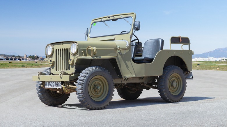 Willys Jeep on an airstrip