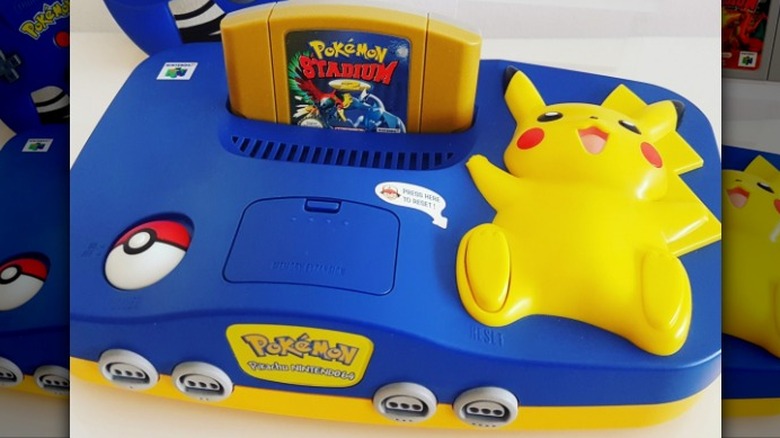 The Pikachu Edition Nintendo 64 with controller