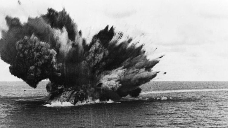 HMS Barham explodes in the Mediterranean