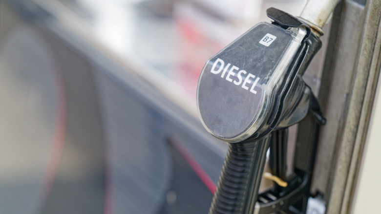 Closeup of a diesel fuel pump