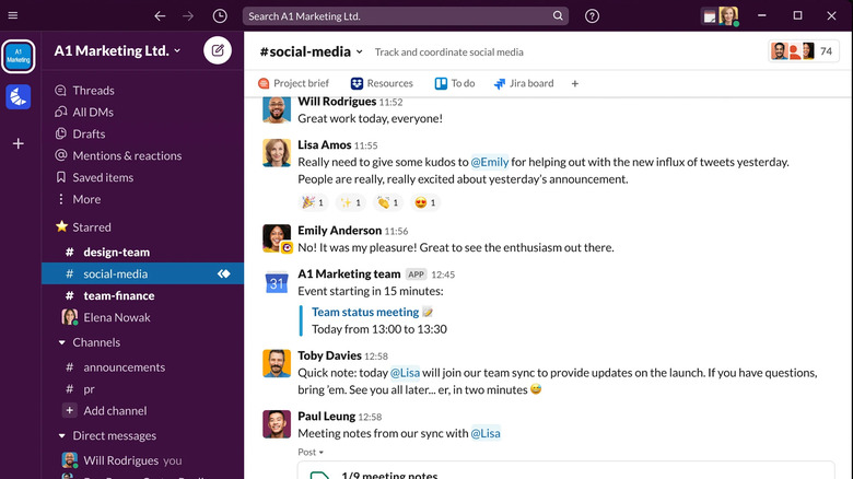 The slack app