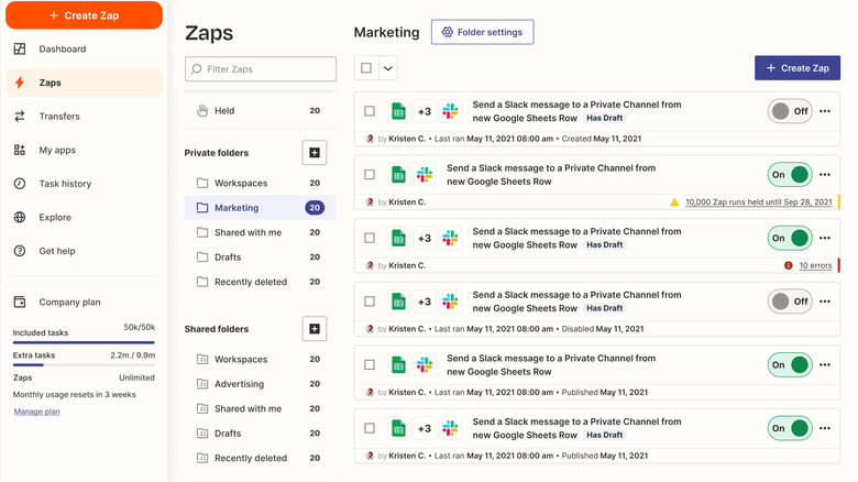 A page of "zAPS"