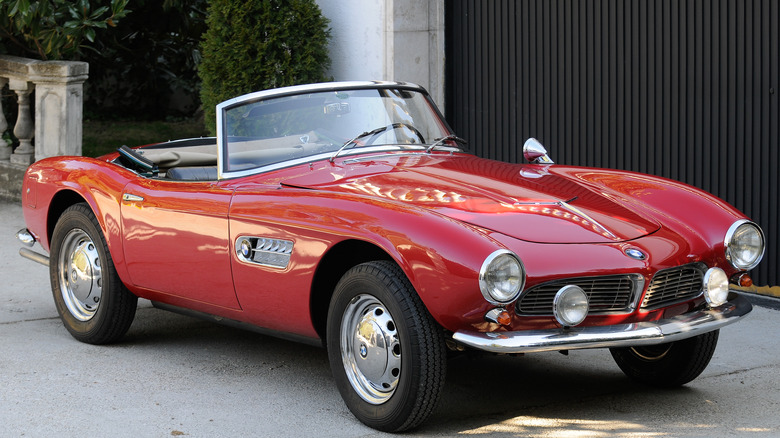 1955 BMW 507 with a red paint job