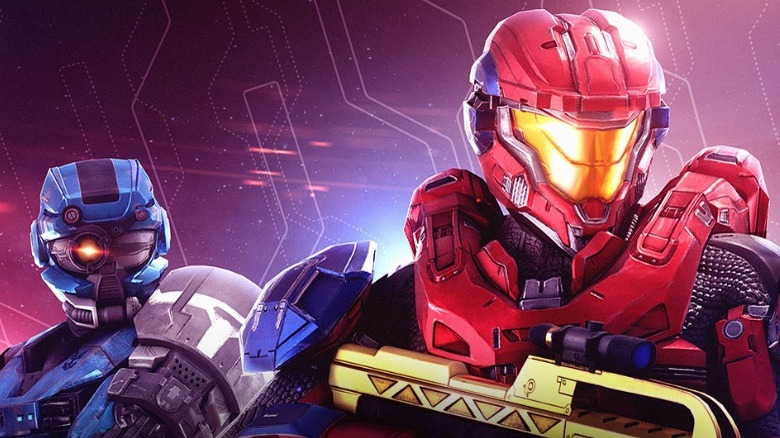 A pair of armored Spartans from the Halo series.