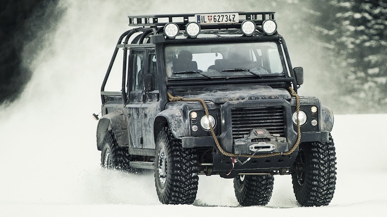 Land Rover Defender SVX Spectre in the snow