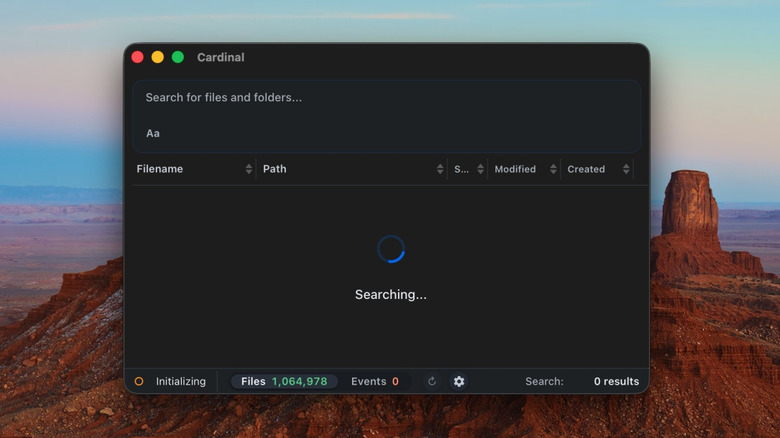 The Cardinal app initializing on macOS