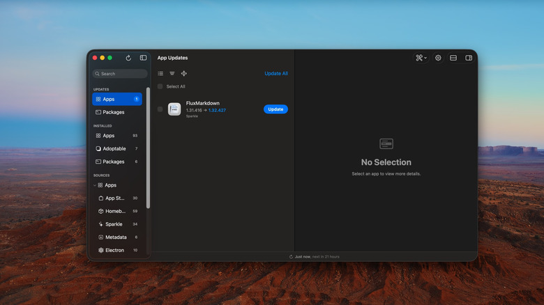 The Updatest app showing an app update macOS