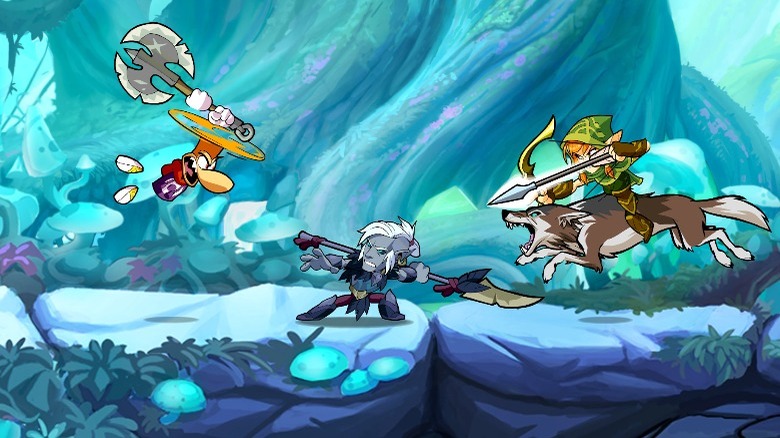 Rayman in a fight in Brawlhalla