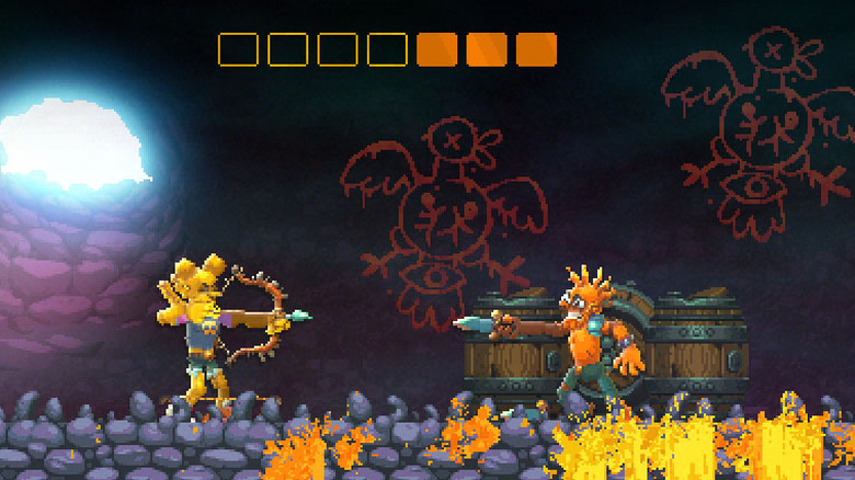 Two character duelling in Nidhogg 2