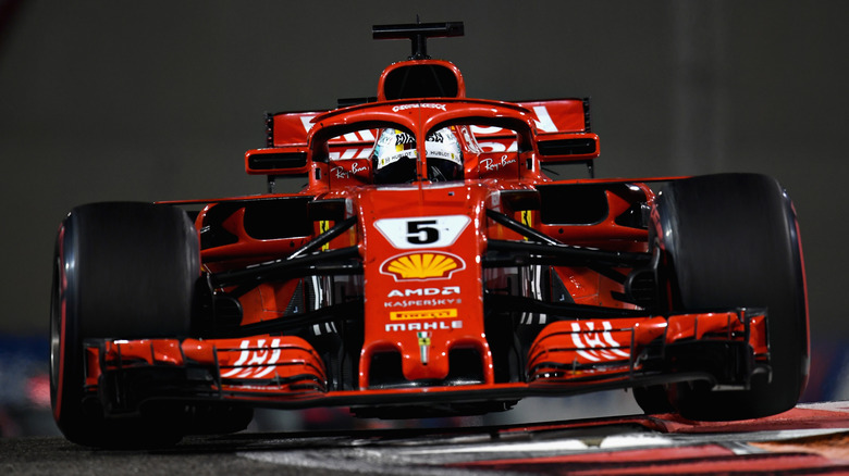 The Ferrari SF71H being driven