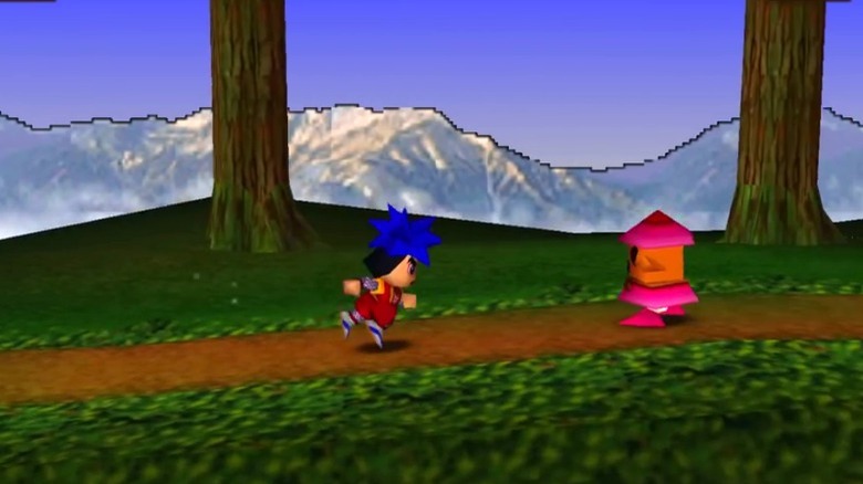 Goemon running towards an enemy