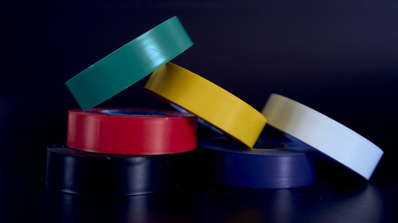 rolls of adhesive tape with different colors