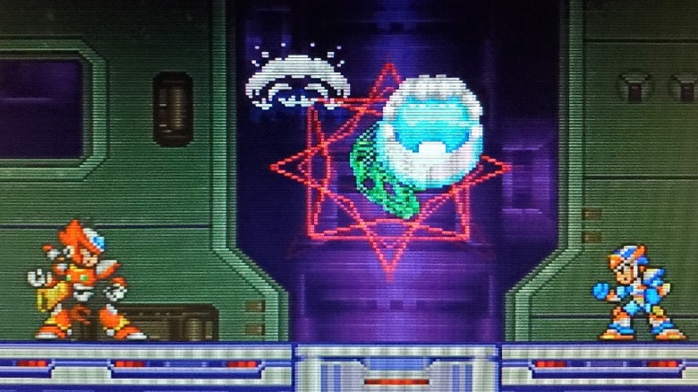 Two characters facing off in Mega Man X3