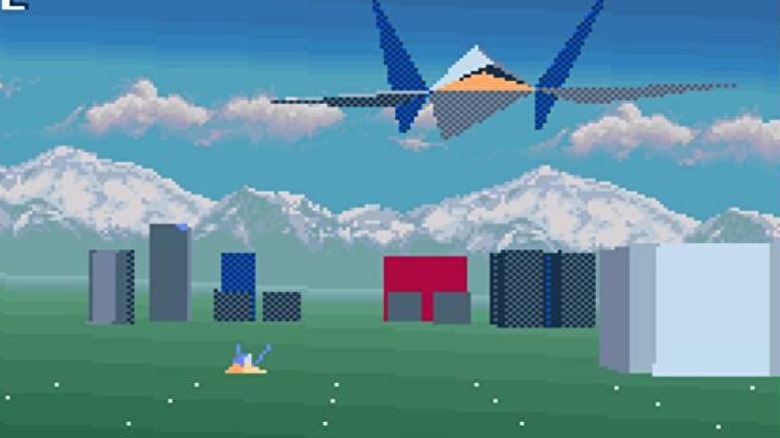 A starfighter flying in Star Fox